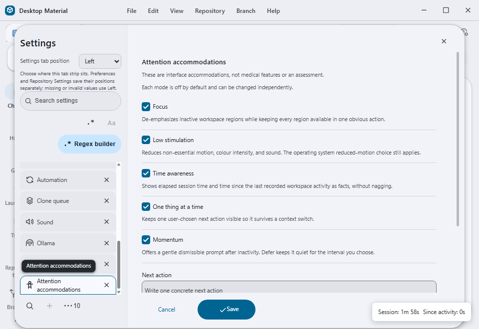Desktop Material screenshot material-attention-accommodations-20260831.png. The Feature Gallery records no alt text and no caption describing this frame.