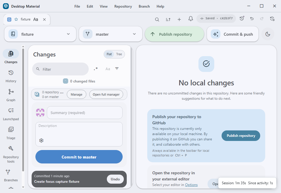 Desktop Material screenshot material-attention-focus-workspace-20260831.png. The Feature Gallery records no alt text and no caption describing this frame.