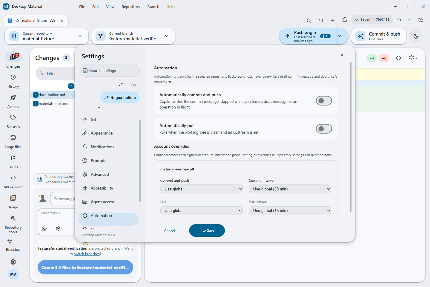 Automation settings