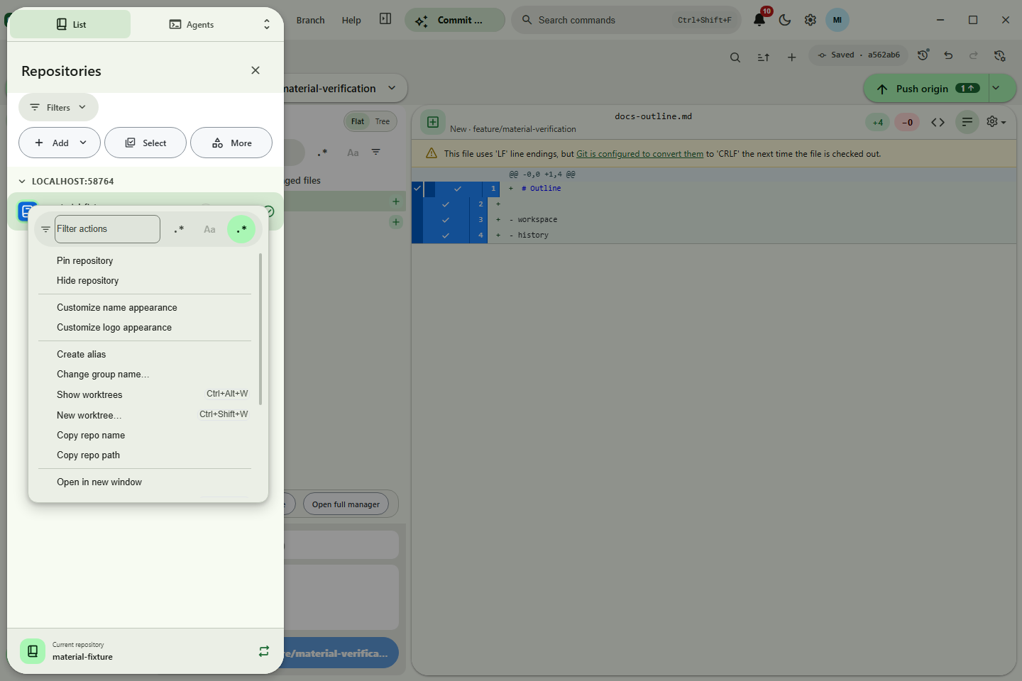 Open repository in a new window