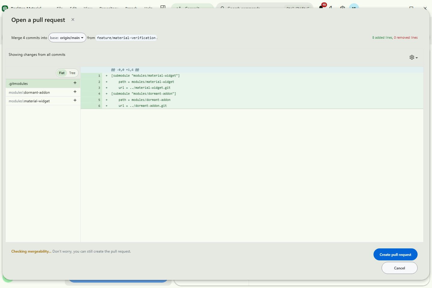 Native pull request creation