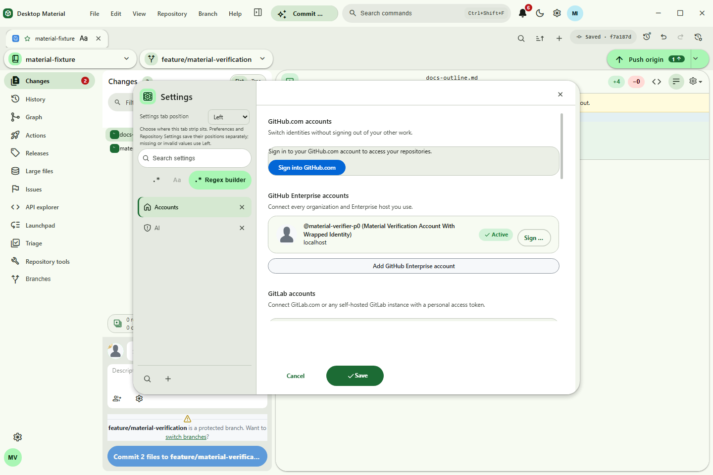 GitHub, GitLab, and Bitbucket account controls