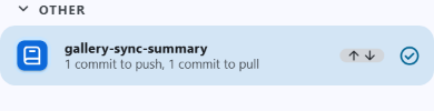 Repository-list sync summary naming the last known push and pull state